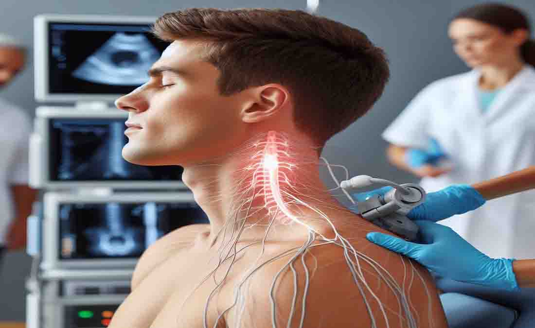 وصل کردن الکترود به عضلات گردن